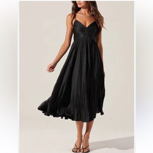 Abercrombie & Fitch Elegant Black Pleated Maxi Dress size XXS